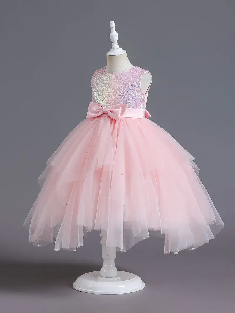 Kids Girls Sequin Princess Birthday Party Tutu Dress