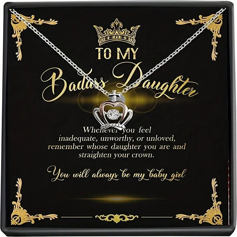 To My Daughter - Trendy Creative Elegant Crown Pendant Necklace