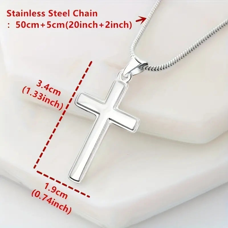 To My Stepped Up Dad- True Gentleman- Classic Cross Pendant Necklace