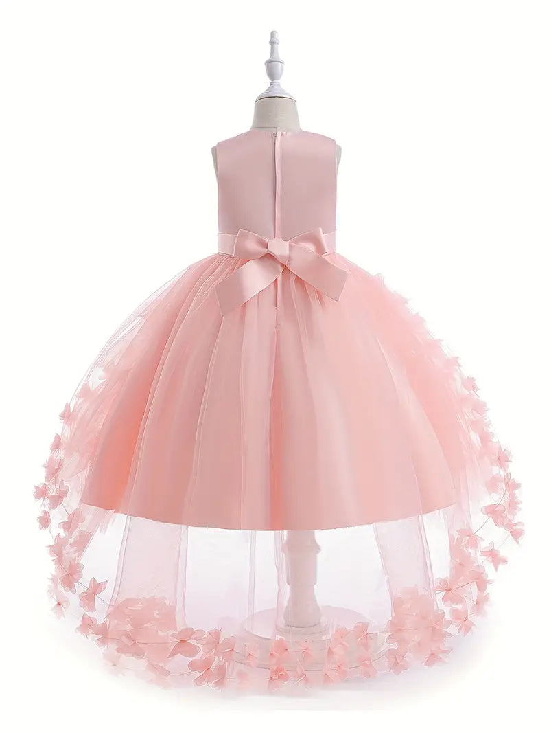 Kids Butterfly Bowknot Sleeveless Catwalk Princess Dress