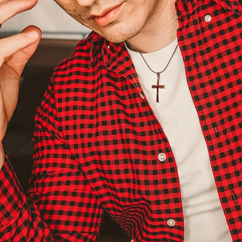 To My Badass Bonus Dad- Classic Cross Pendant Necklace