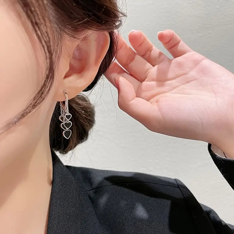 Heart & Chain Vintage Boho Long Tassel Hoop Earrings