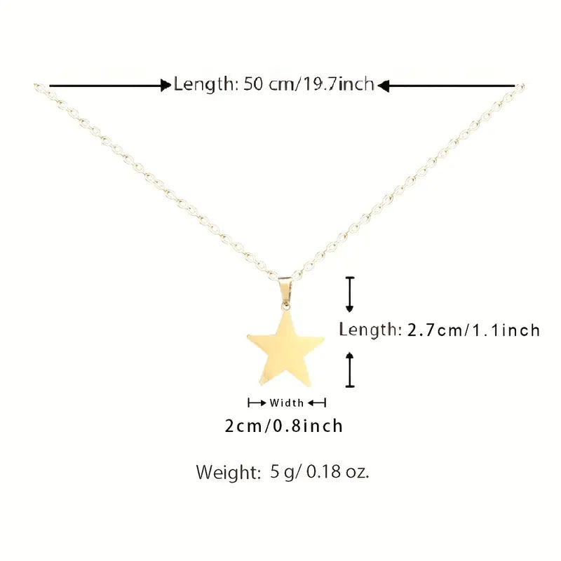 To My Daughter - Golden Lucky Star Pendant Necklace
