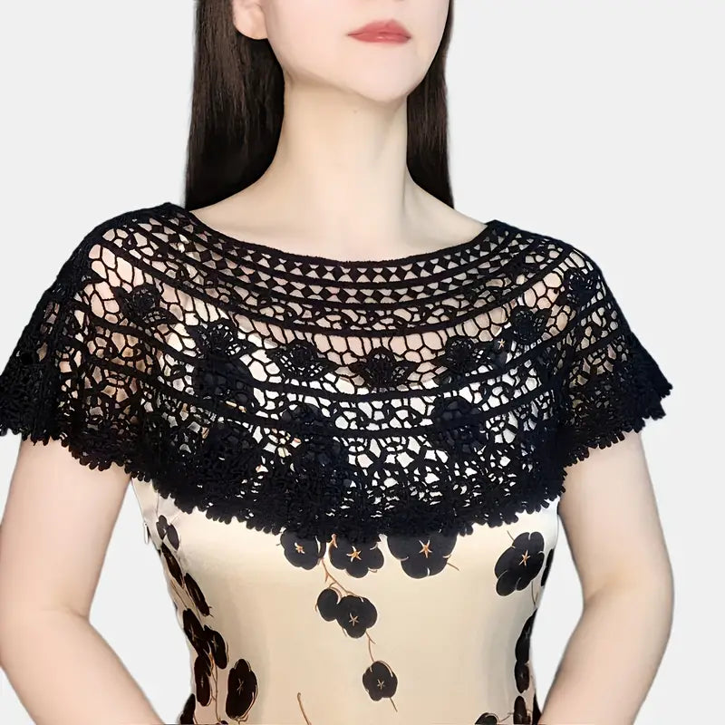 Hollow Out Decorative Shawl - Cover Up