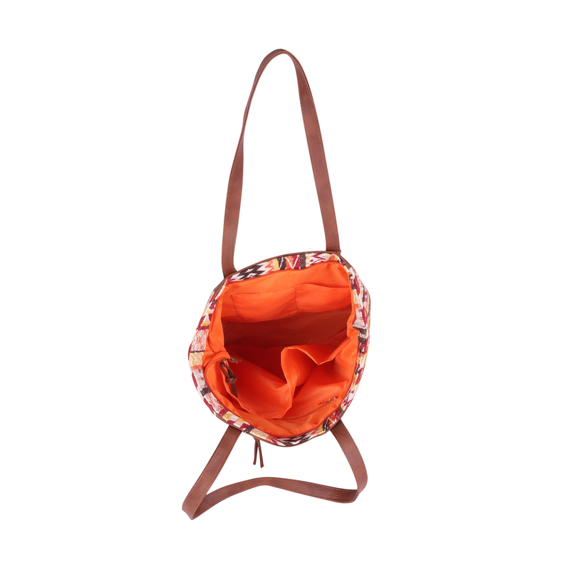 ASTRID Multicolor PU Block Design Tote With PU Strap