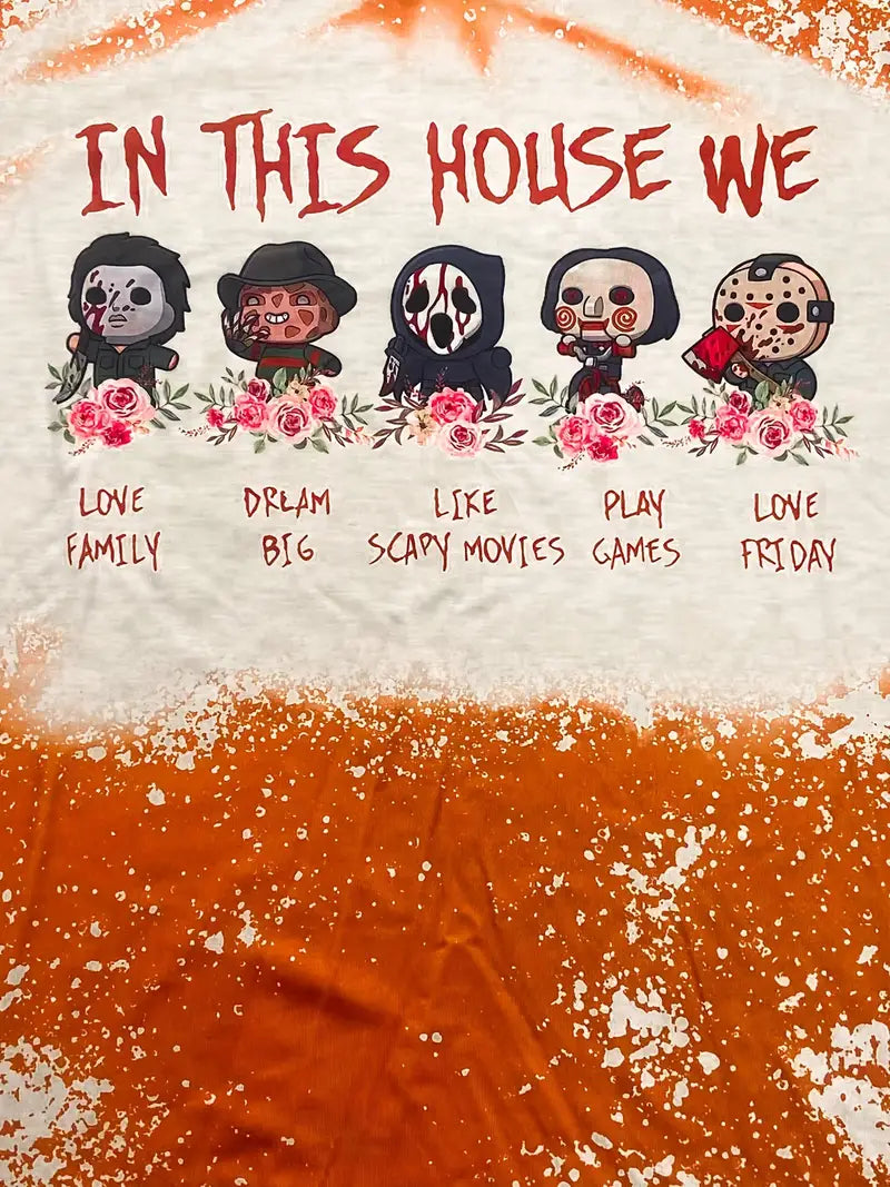Graphic Halloween Theme Print Crew Neck T-Shirt