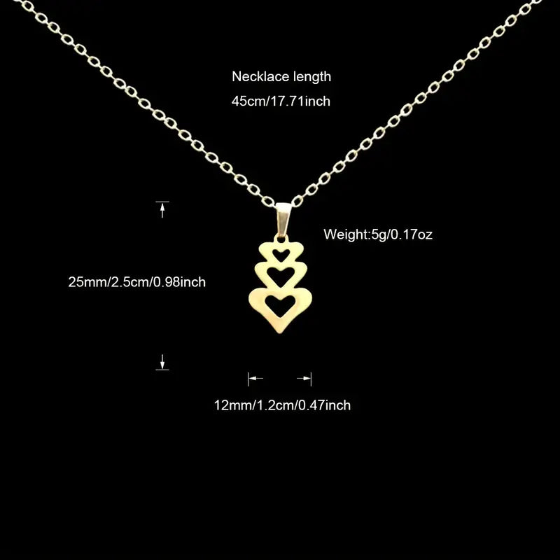 To My Beautiful Daughter - Elegant 3 Hearts Pendant Necklace - Love Mom