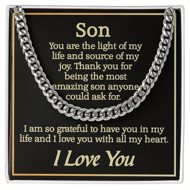 Son- Cuban Link Chain Necklace Gift