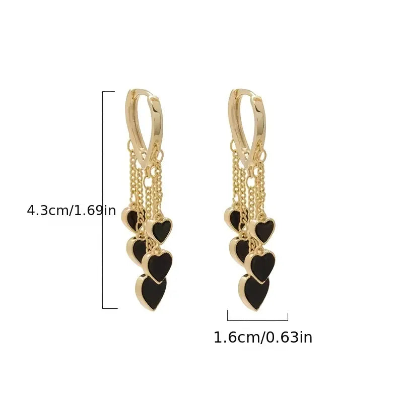 Heart & Chain Vintage Boho Long Tassel Hoop Earrings