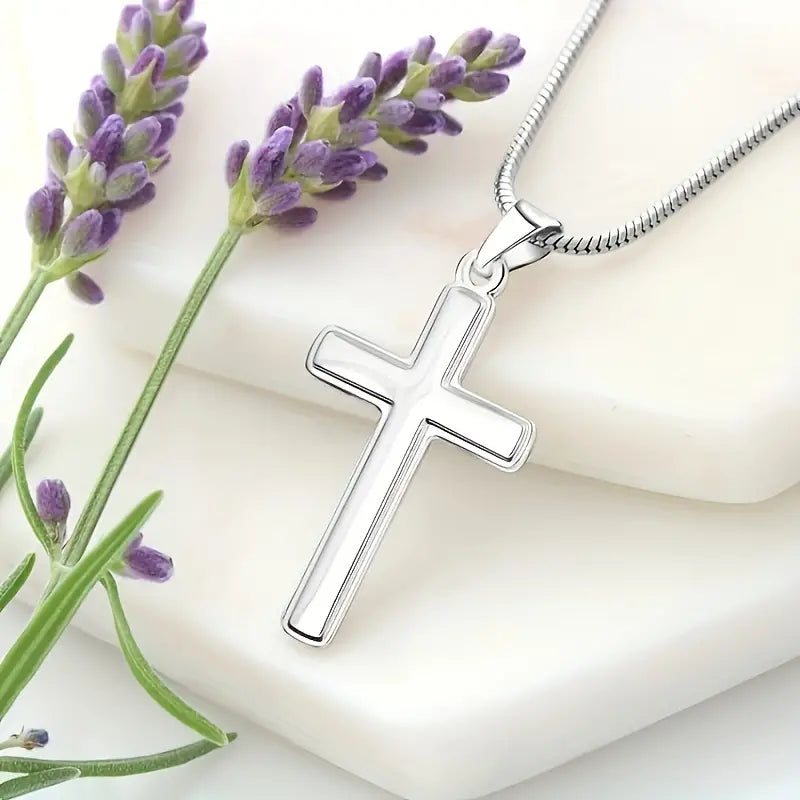 To My Badass Bonus Dad- Classic Cross Pendant Necklace