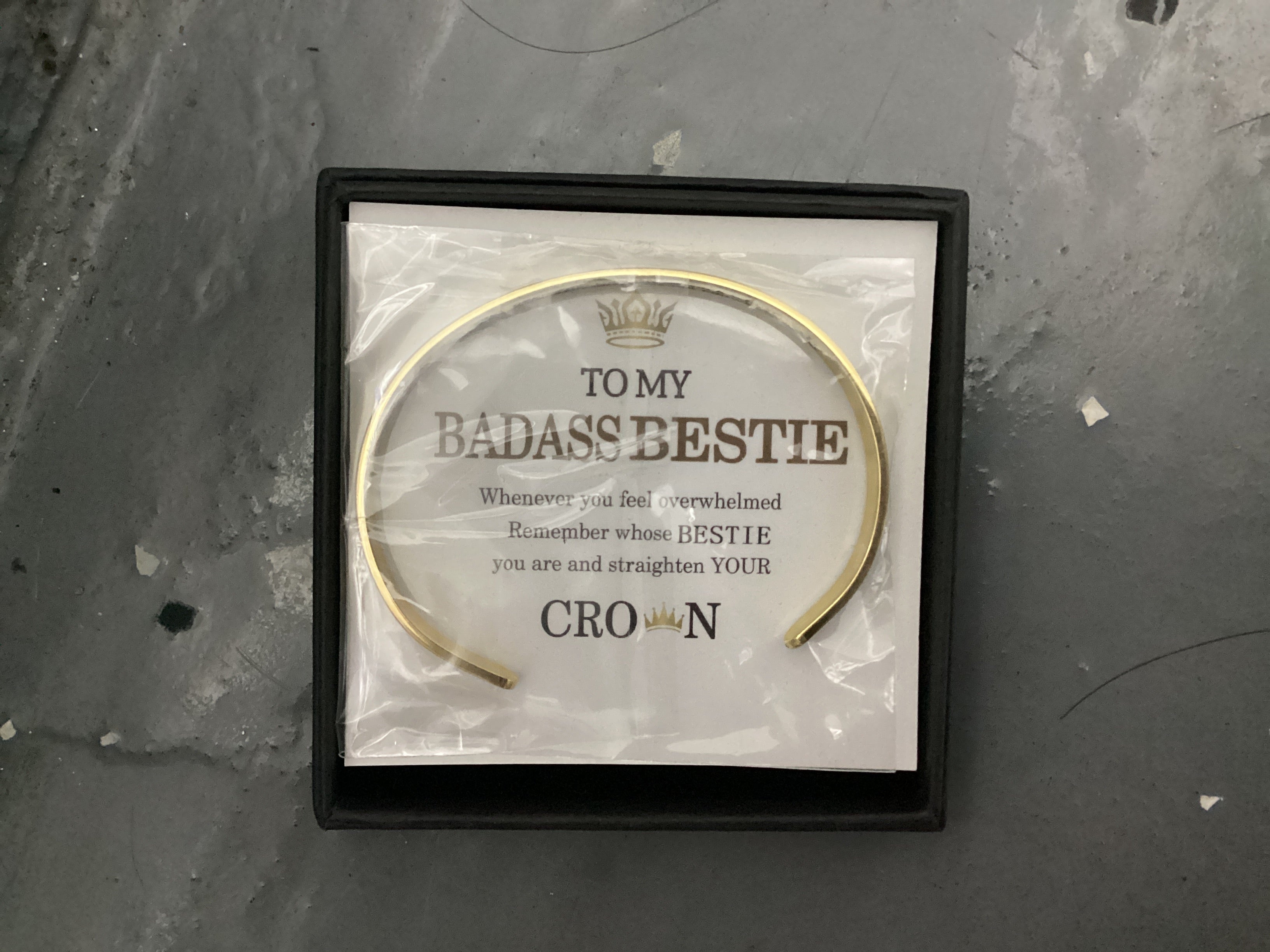 To My Badass Bestie - Crown bracelet With Message Card And Gift Box Set