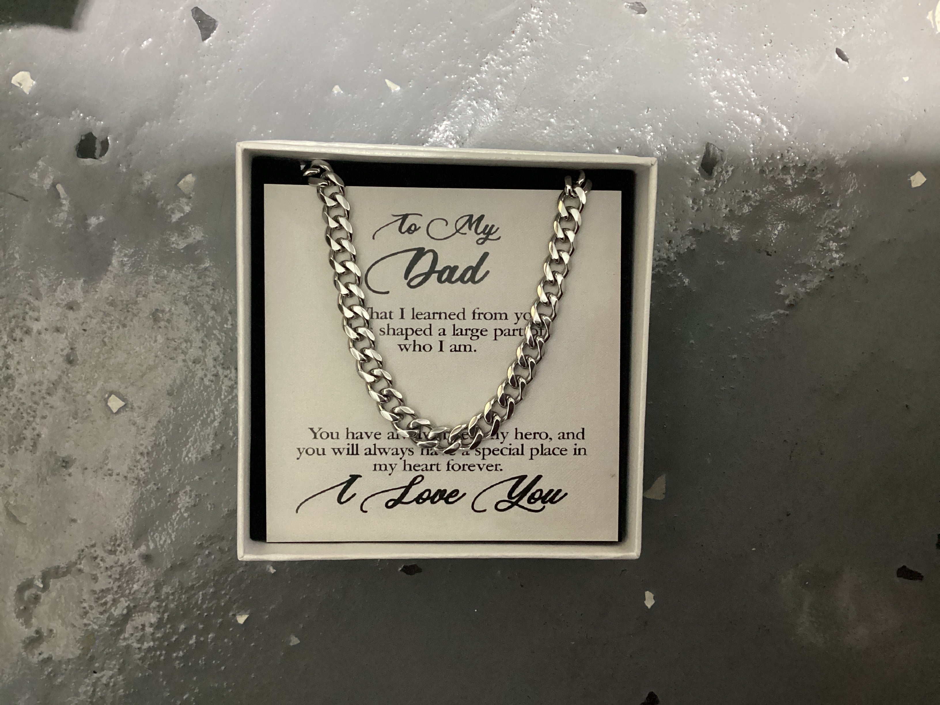 To My Dad- Cuban Link Chain Necklace -I Love You