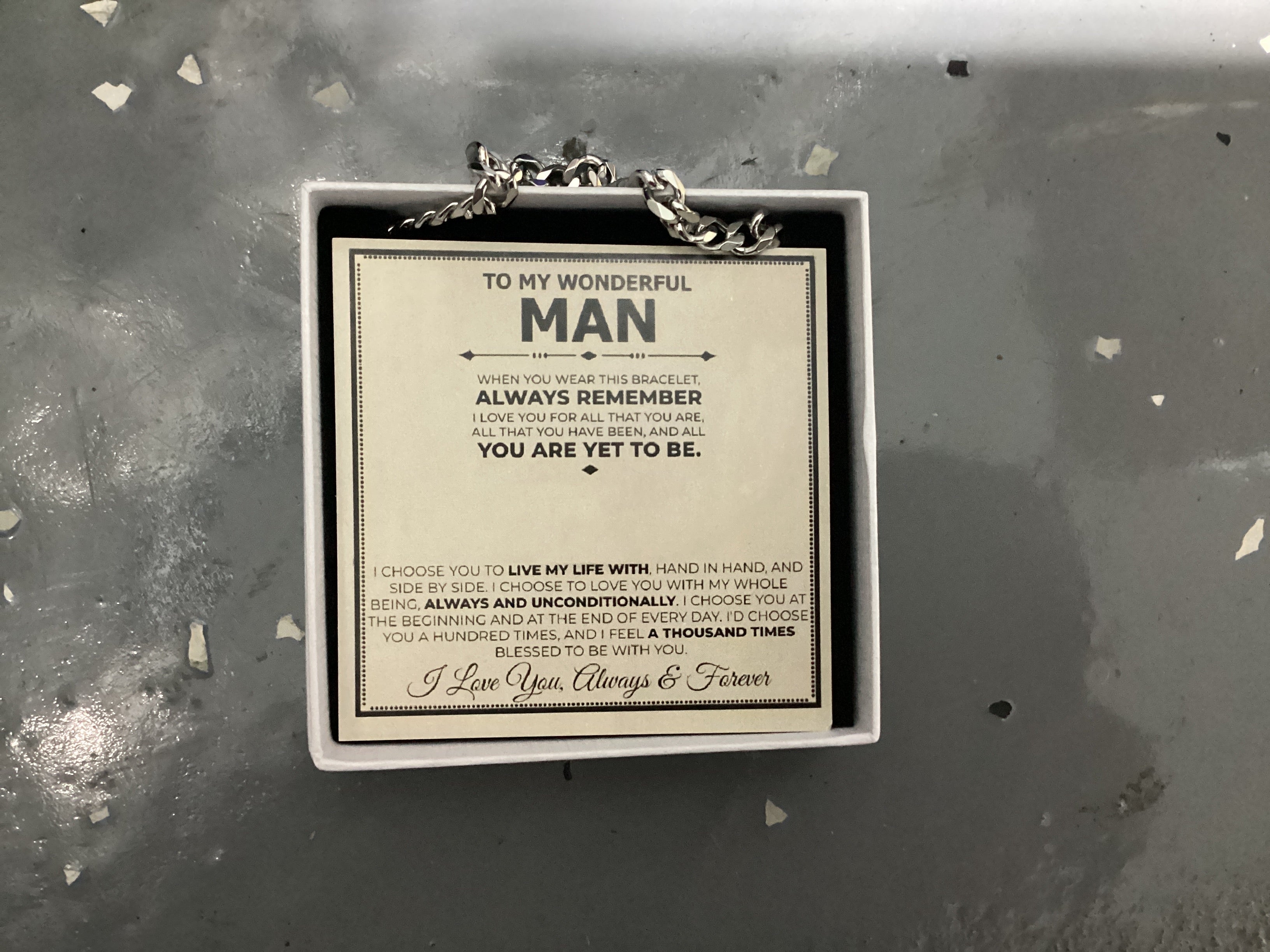 To My Wonderful Man- Cuban Chain Necklace