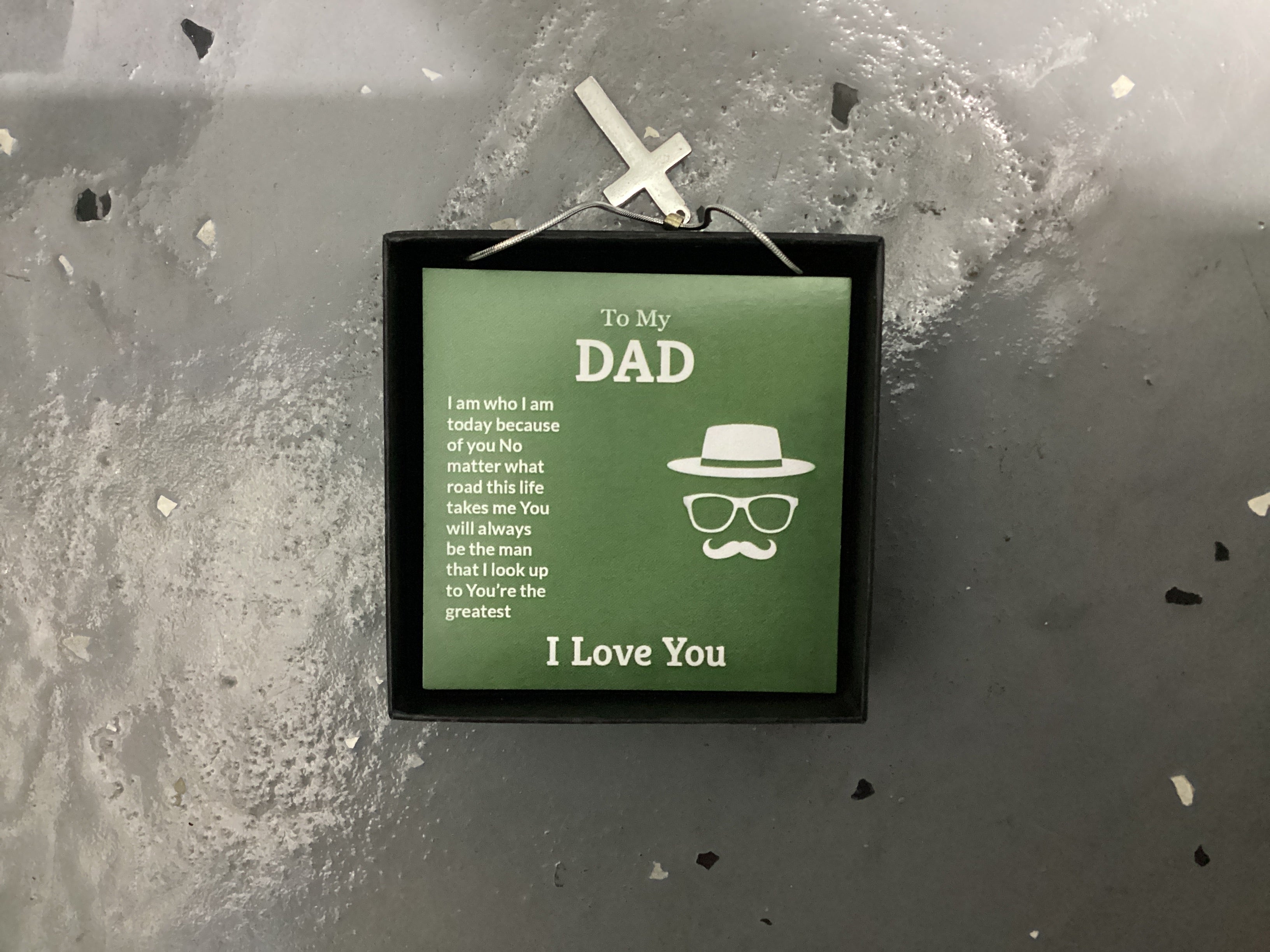 To My Dad- Cross With Love Pendant Necklace- Love You