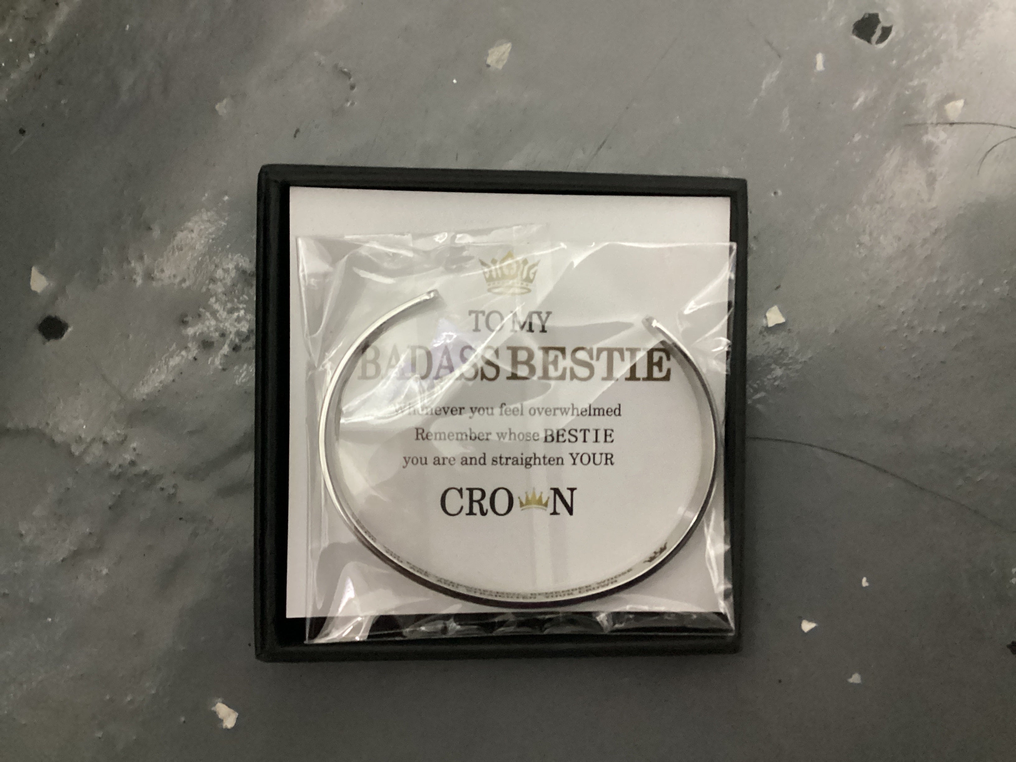 To My Badass Bestie - Crown bracelet With Message Card And Gift Box Set