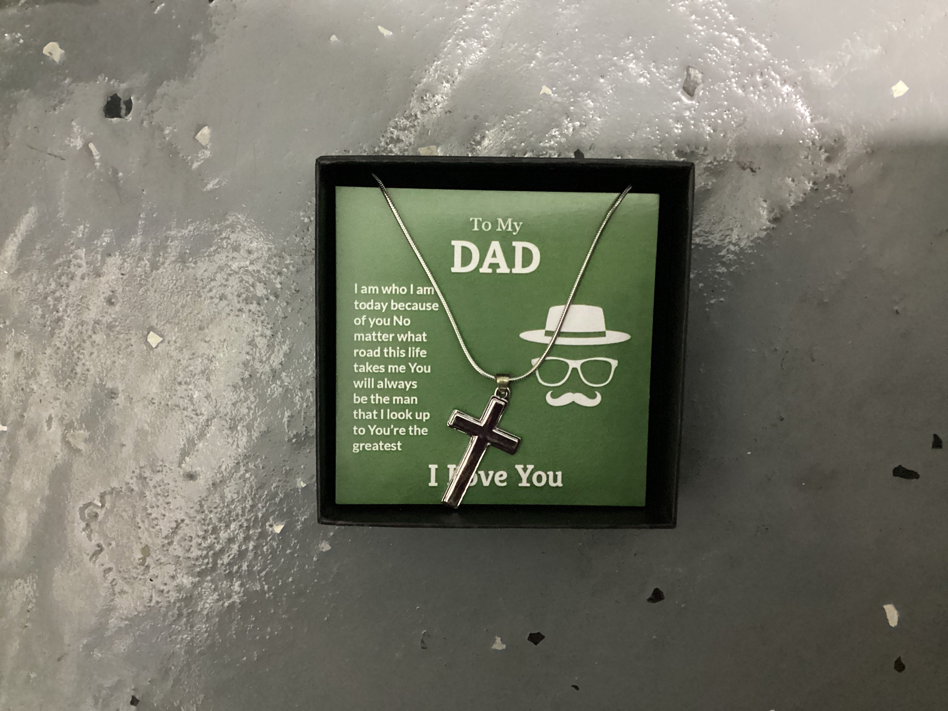 To My Dad- Cross With Love Pendant Necklace- Love You