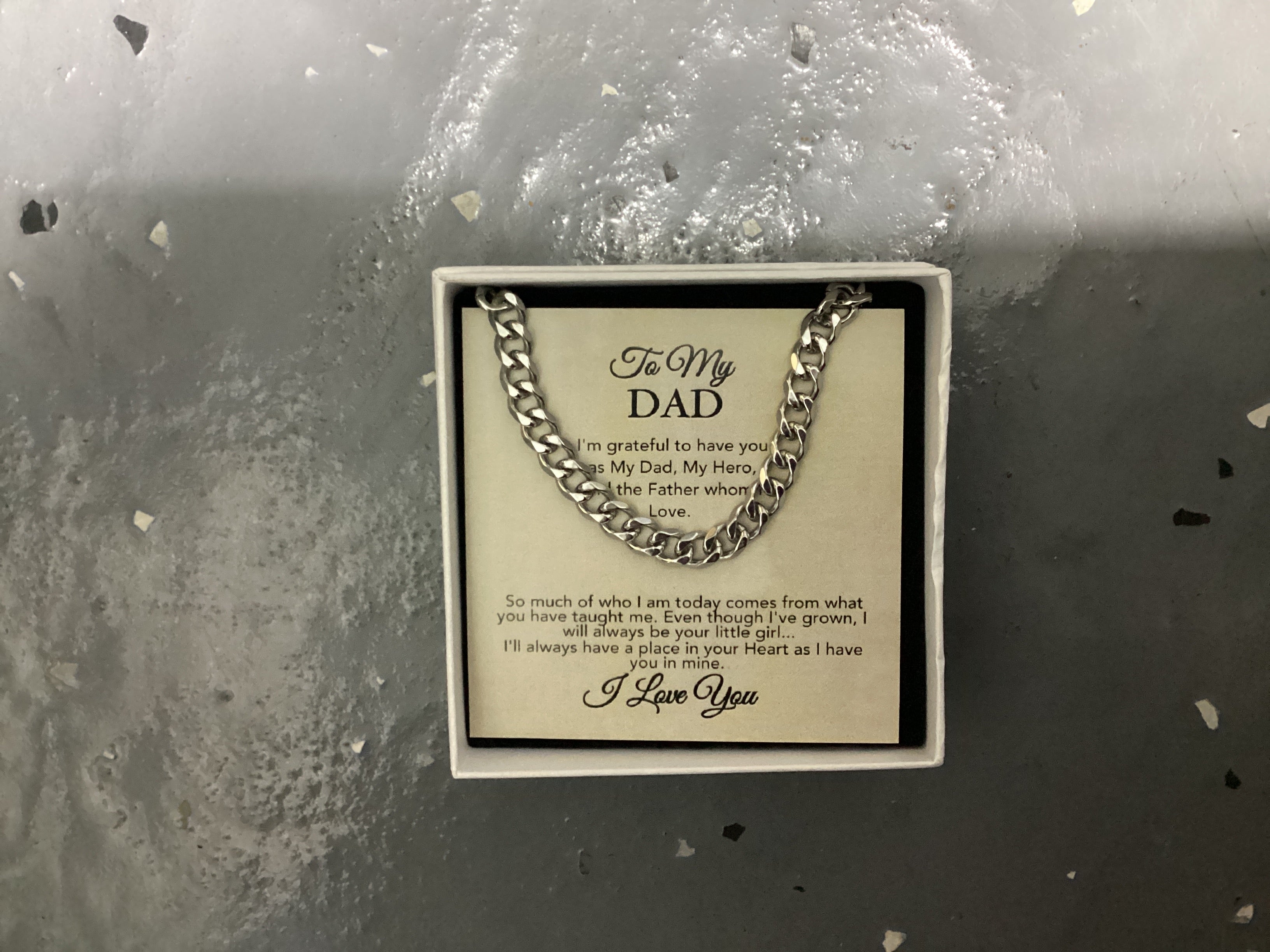 To My Dad- Cuban Link Chain Necklace -I Am Grateful