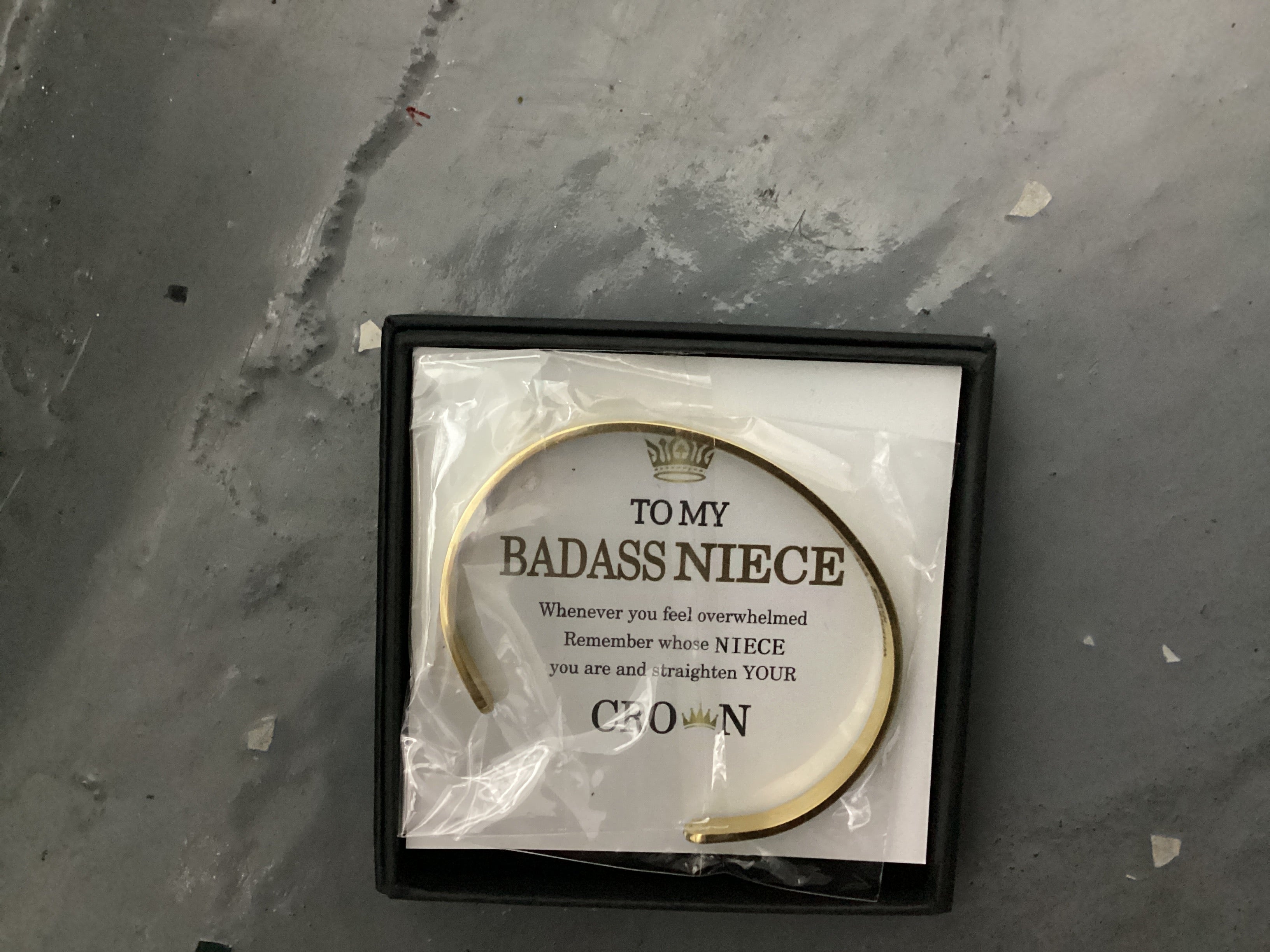 To My Badass Niece- Open Message Engraved Bracelet