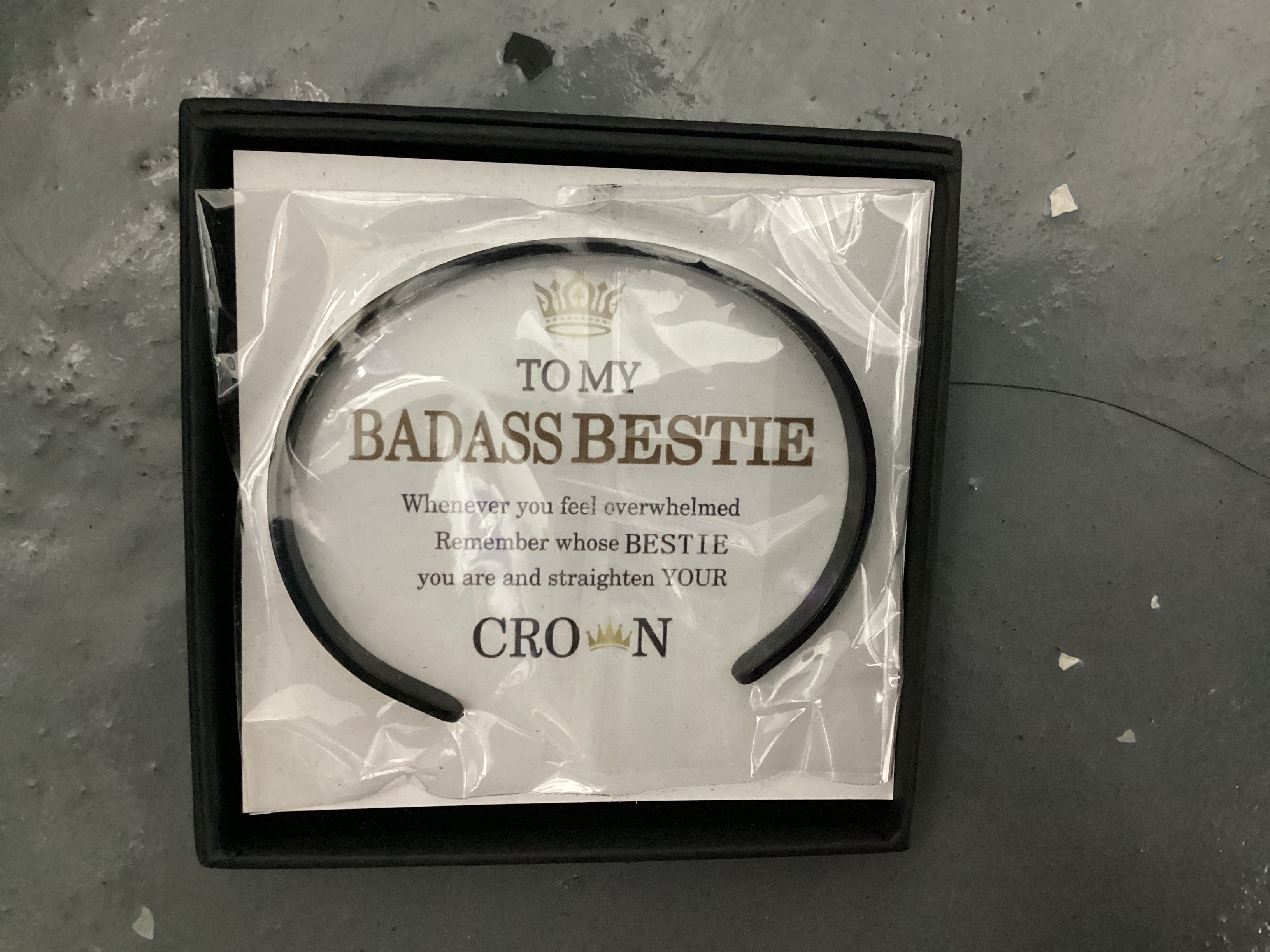 To My Badass Bestie - Crown bracelet With Message Card And Gift Box Set