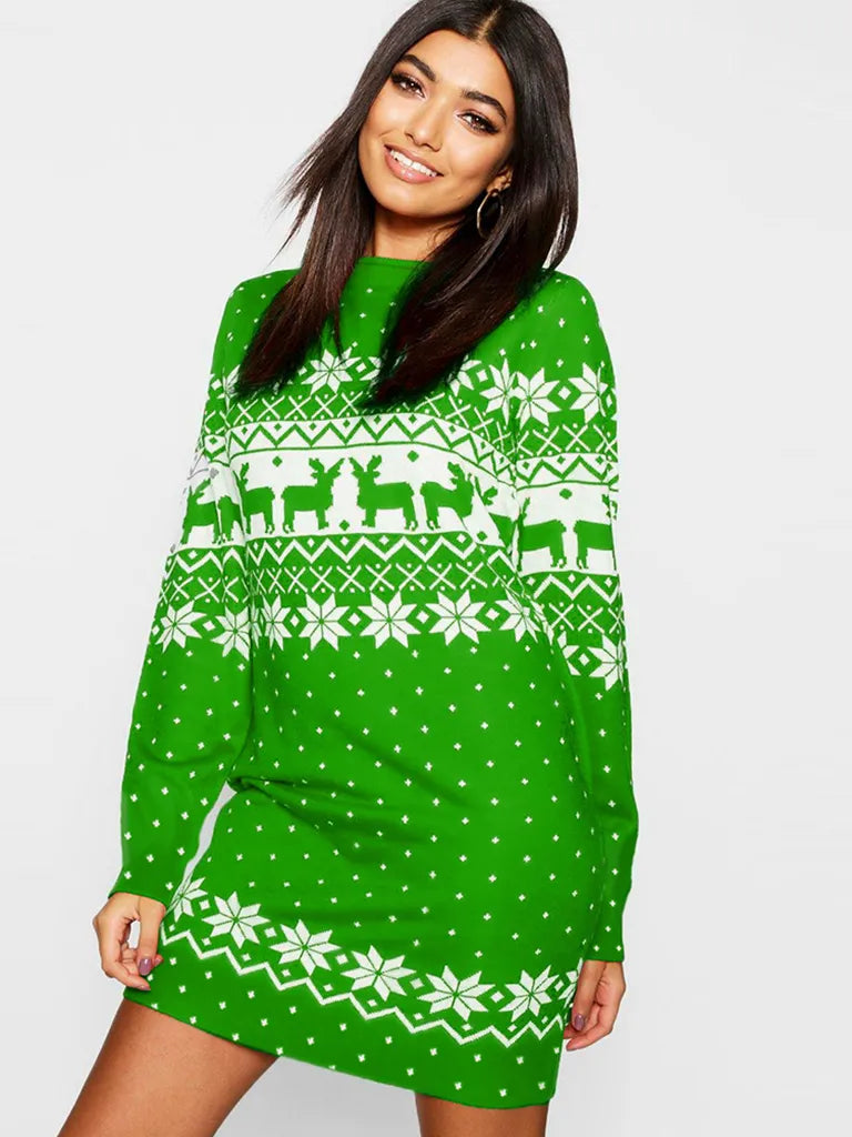 Christmas Slim Green Dress