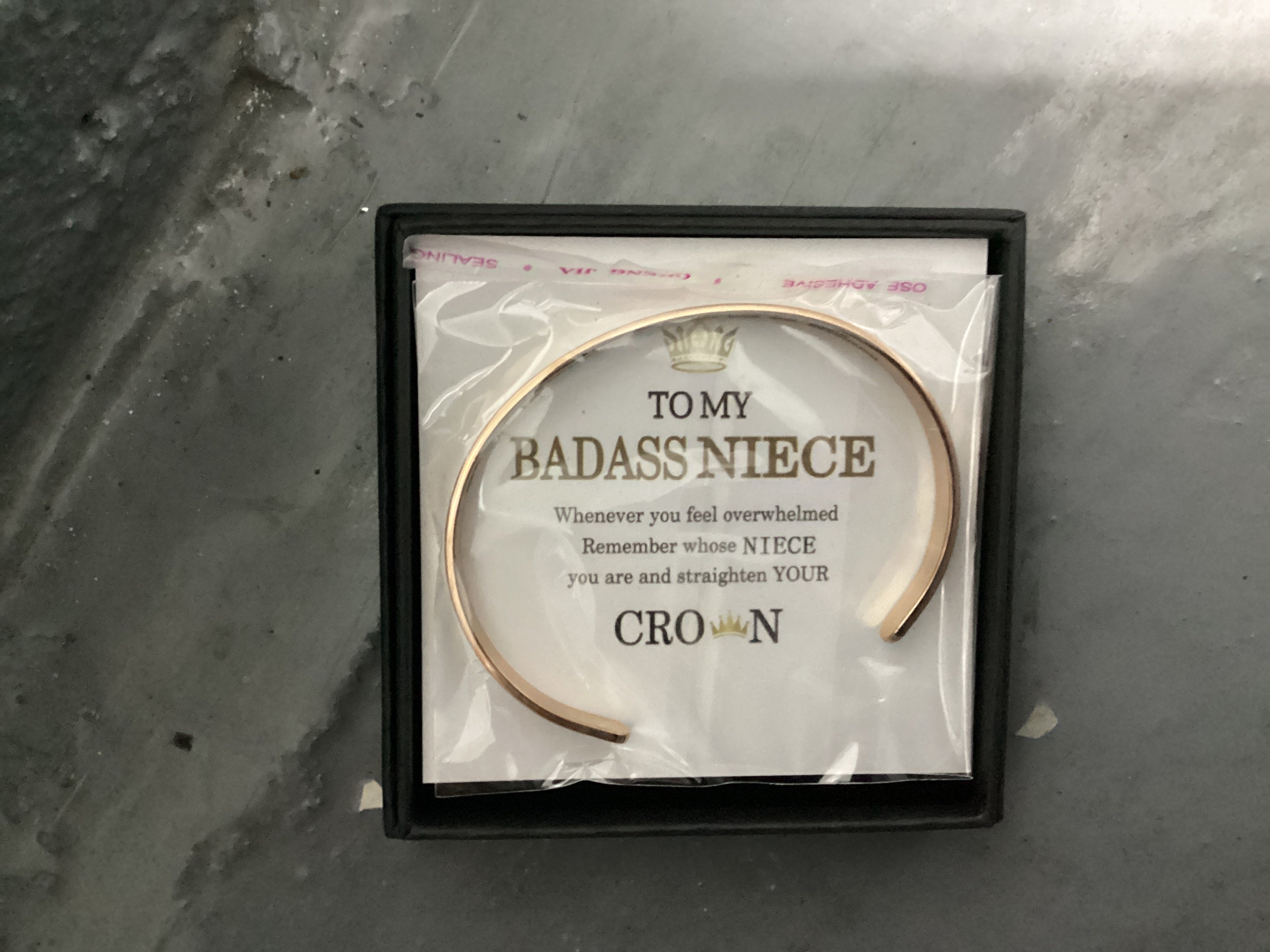 To My Badass Niece- Open Message Engraved Bracelet