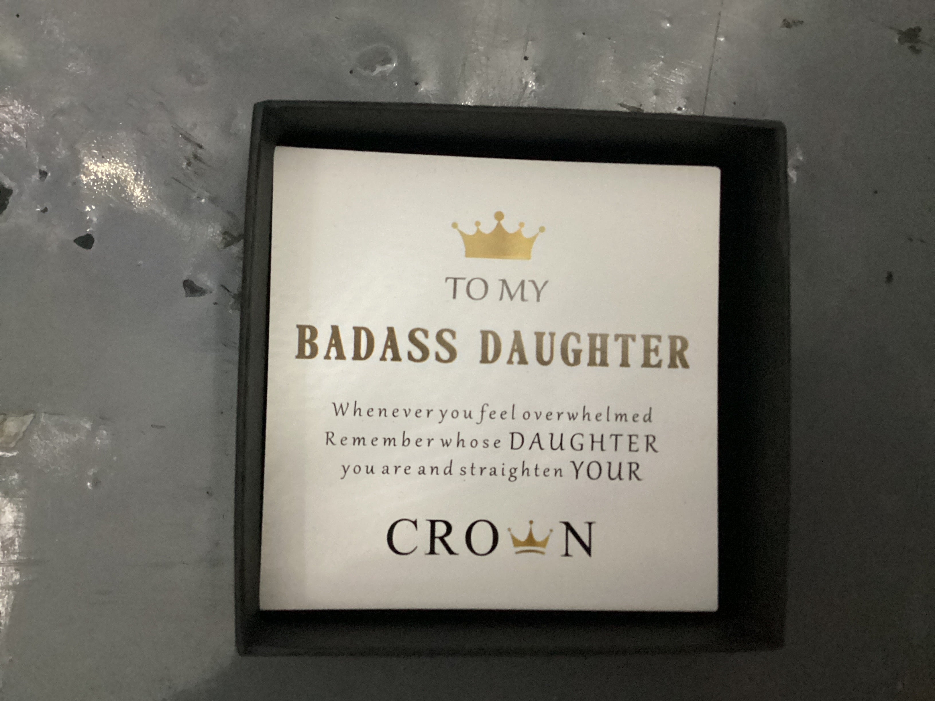 To My Badass Daughter- Crown bracelet With Message Card And Gift Box Set