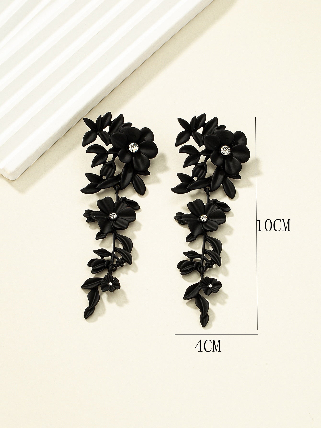 Rhinestone Flower Drop Earrings
