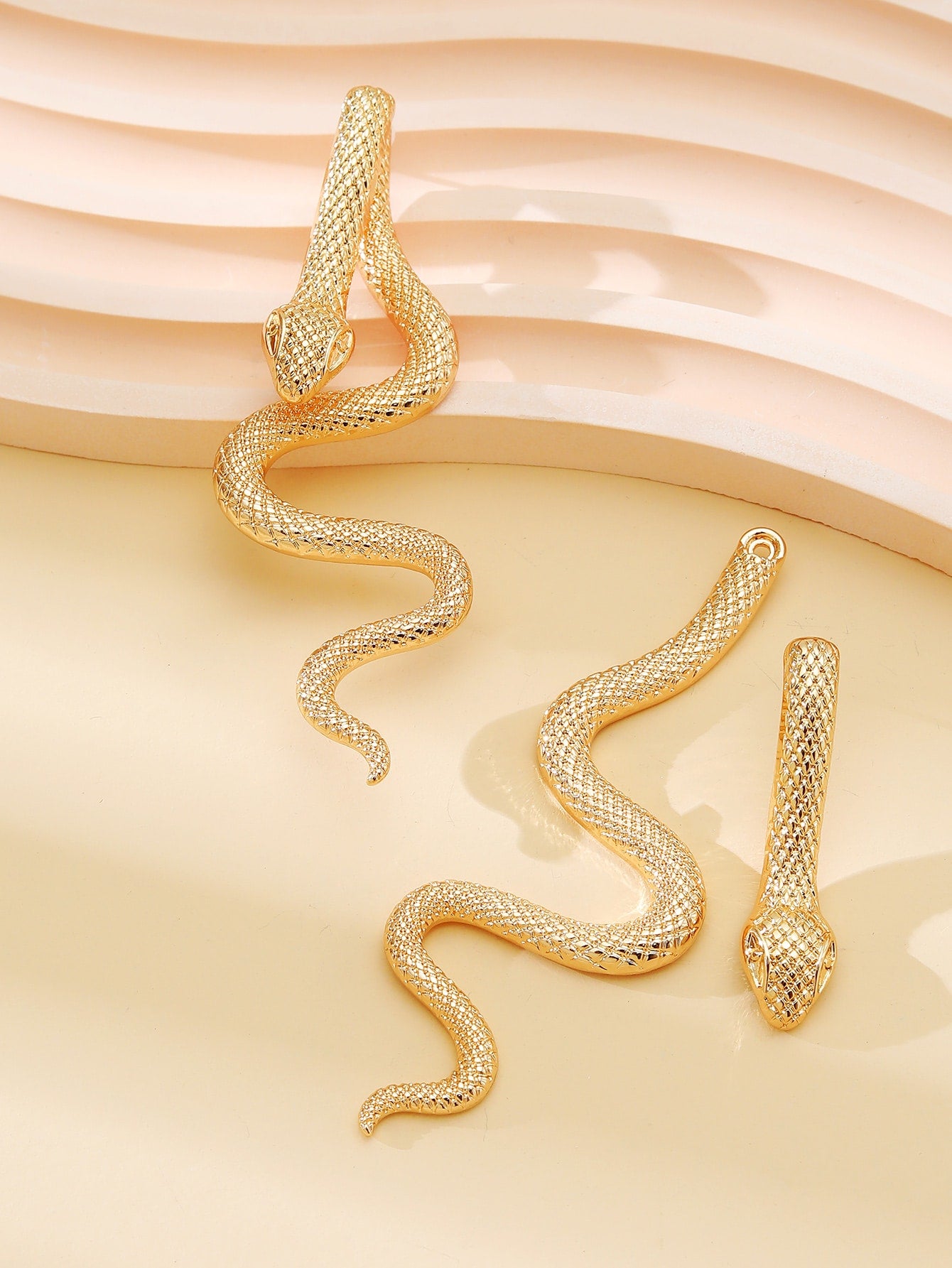 Snake Design Jacket Earrings