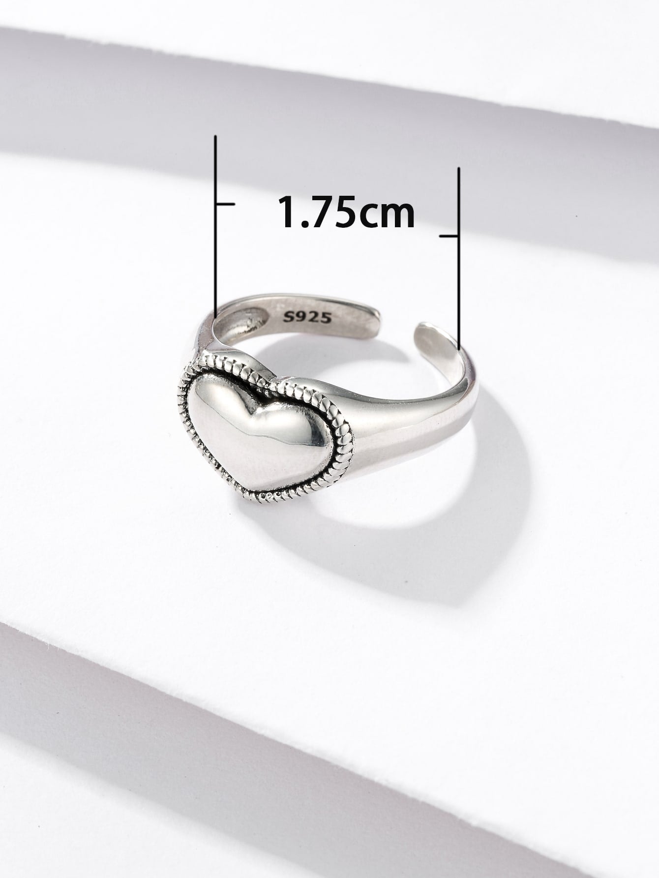 S925 Silver Heart Ring