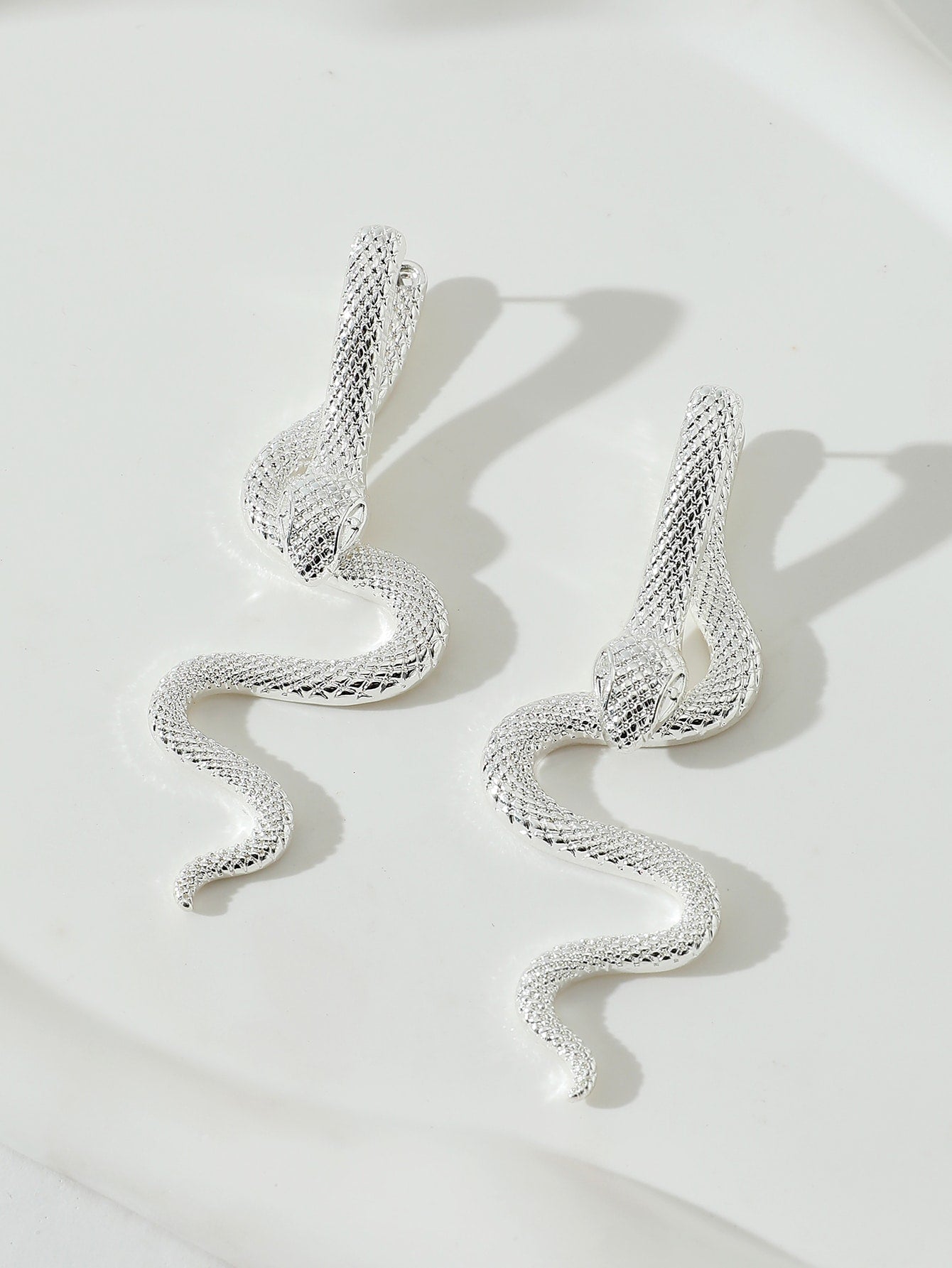 Snake Design Jacket Earrings