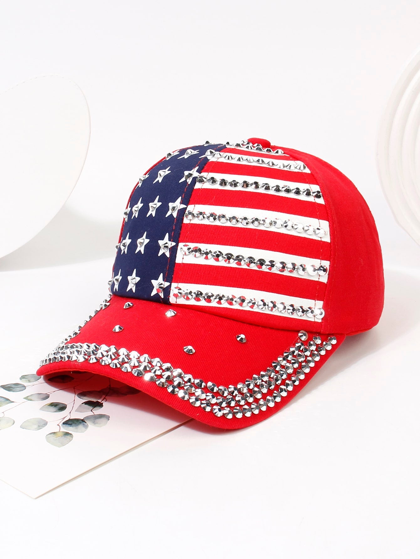 Rhinestone American Flag Baseball Cap