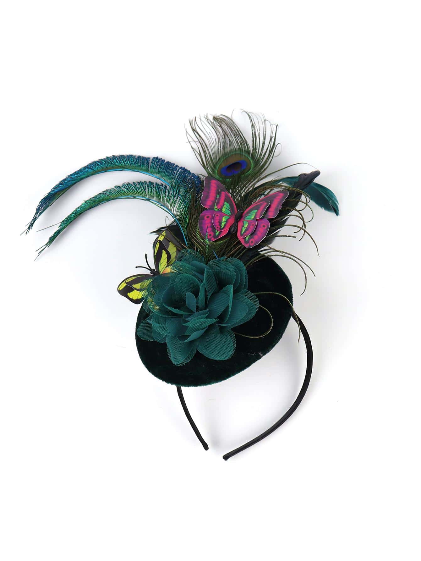Flower & Feather Fashionable Costume Party Hair Clip
