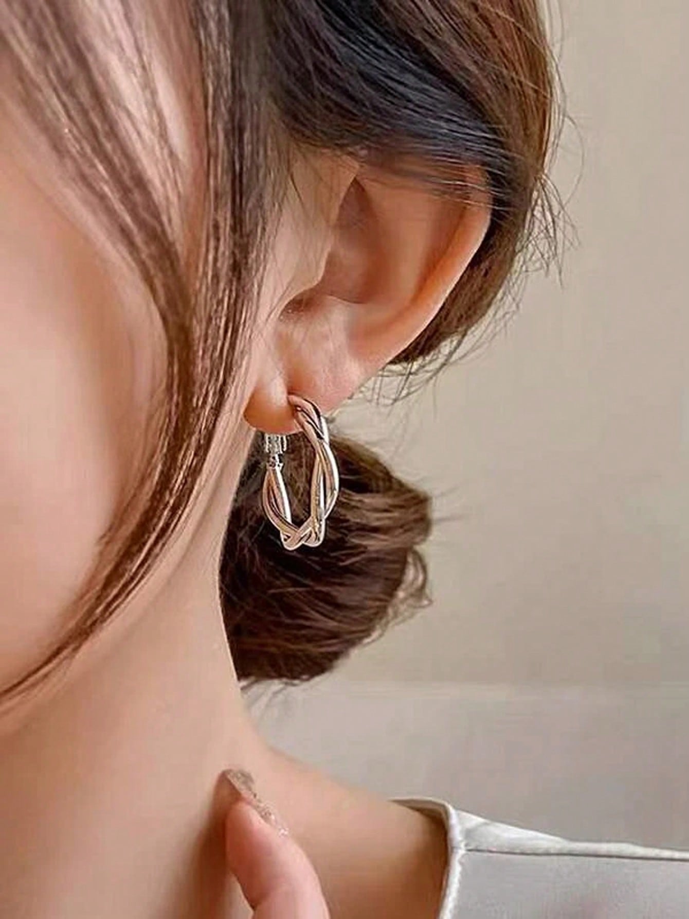 Geometric Design Hoop Earrings