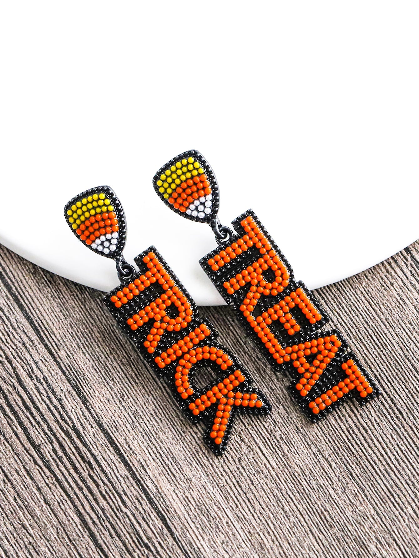Halloween Funny Letter Design Zinc Alloy Droplet Earrings